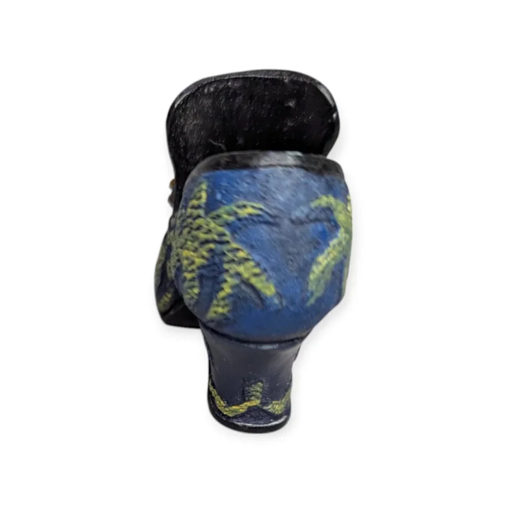 Vintage My Treasure 1999 Kingsbridge Int Inc Blue & Gold Tone Miniature Shoe